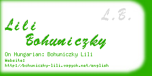 lili bohuniczky business card